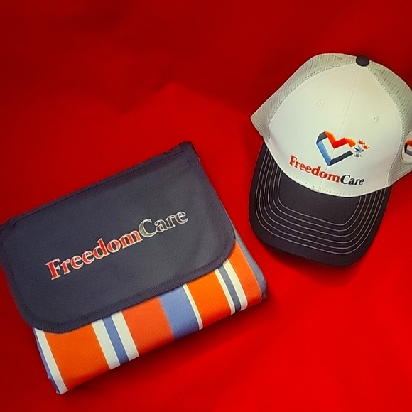 freedom care Other Freedom Care Picnic Blanket And Cap Poshmark